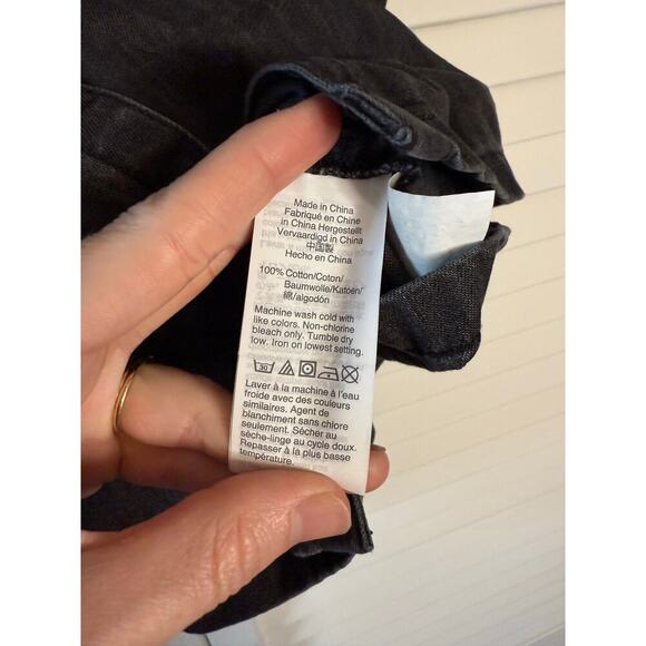 Madewell Button Down Relaxed Lunar Wash Black Denim Shirt Sz XS - Picture 3 of 5